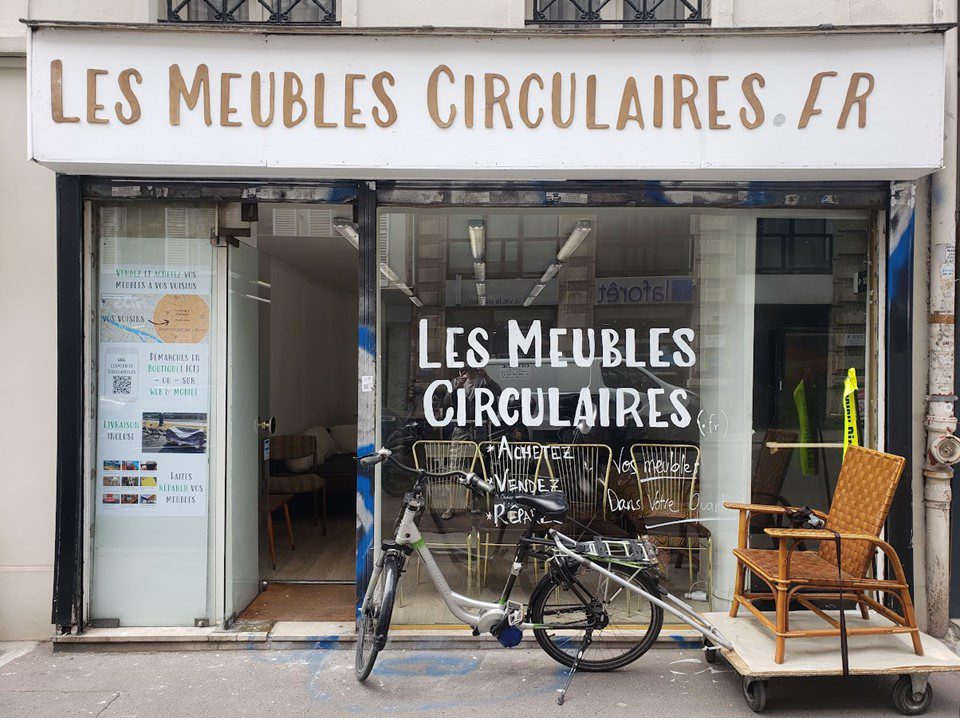 Petite commode/bout de canapé ancienne bois et marbre – Image 4