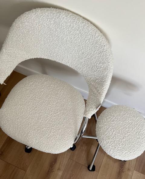 Fauteuil de bureau et tabouret Bouclette – Image 2