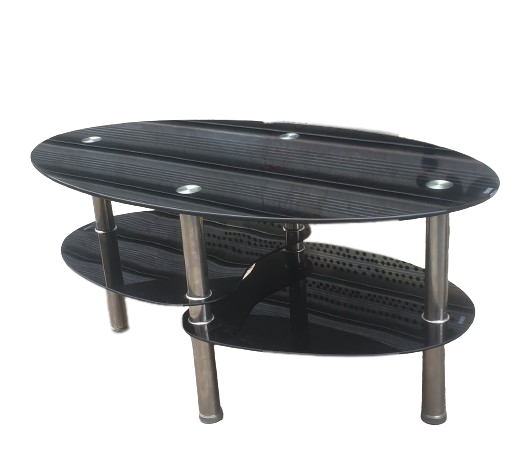 Table basse verre fumé et métal