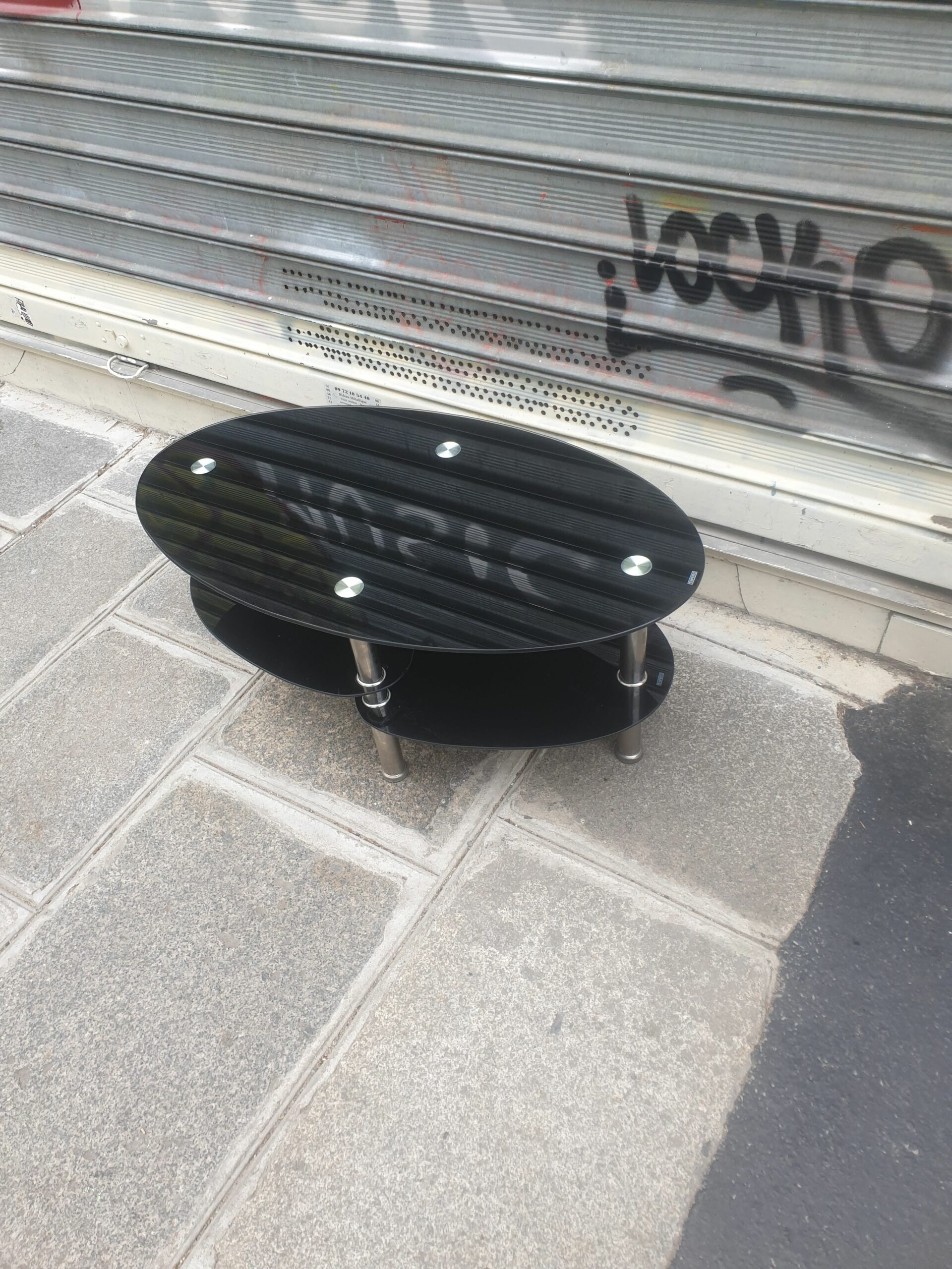 Table basse verre fumé et métal – Image 3