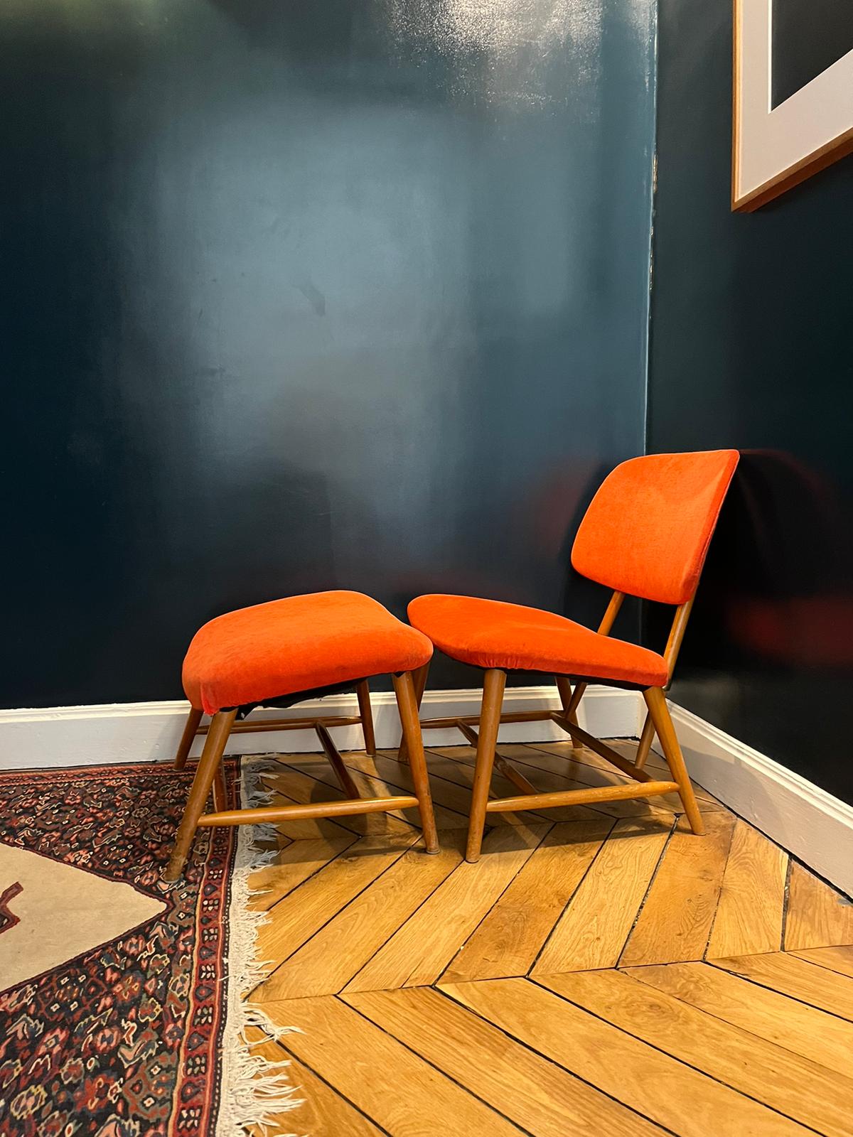 Fauteuil et repose pieds scandinave – Image 4