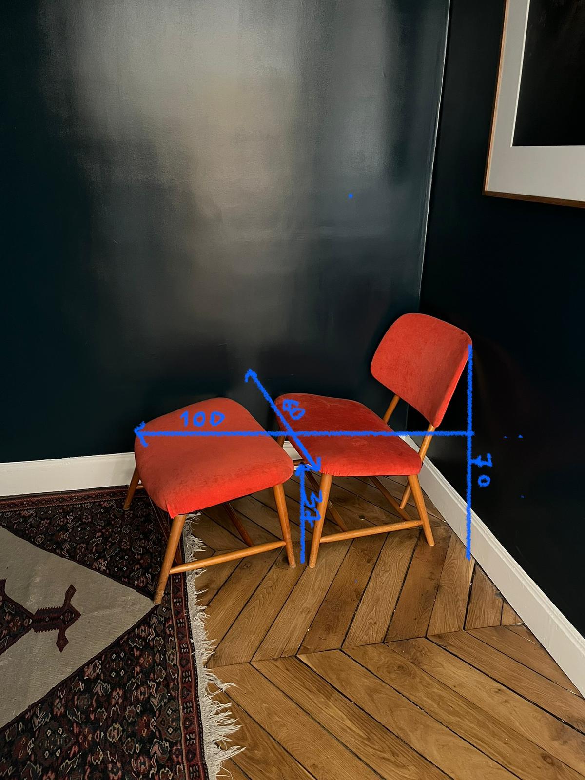 Fauteuil et repose pieds scandinave – Image 3