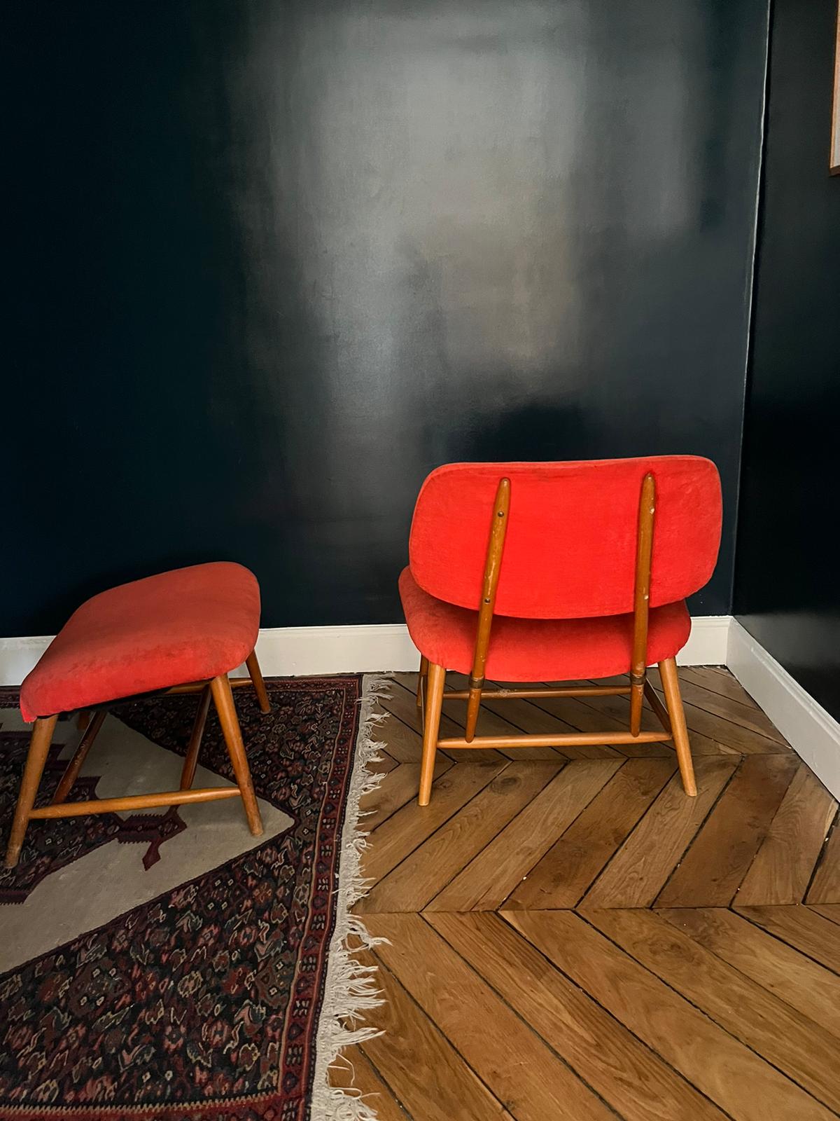 Fauteuil et repose pieds scandinave – Image 2
