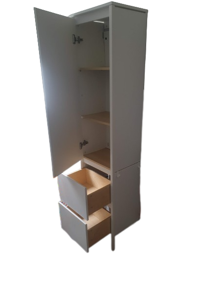Colonne de rangement / de salle de bain blanc laquée