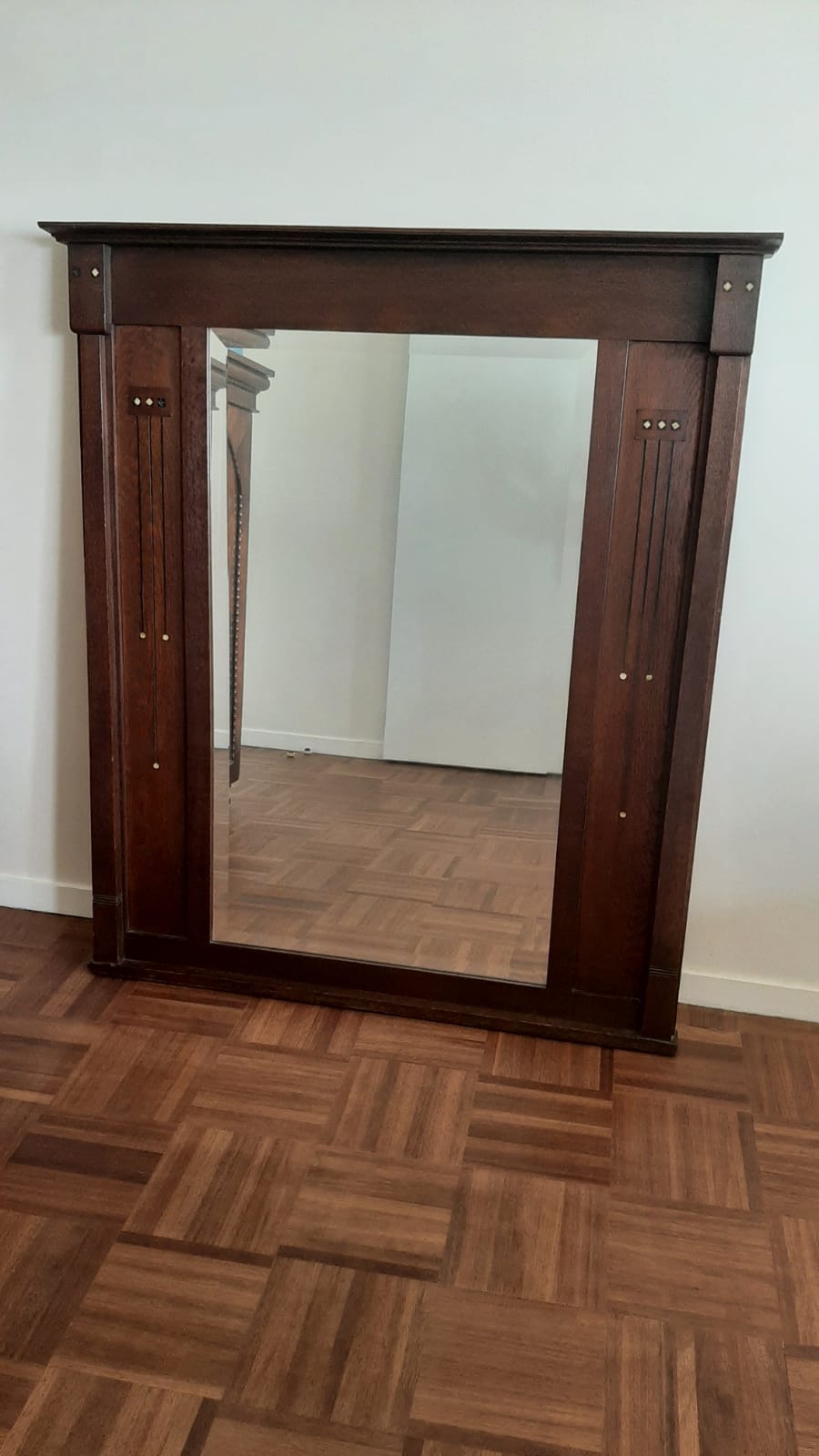 Grand miroir bois d'ébène années 50 – Image 4