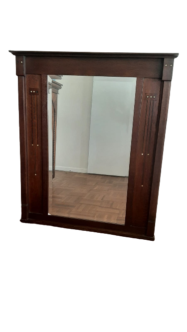 Grand miroir bois d'ébène années 50
