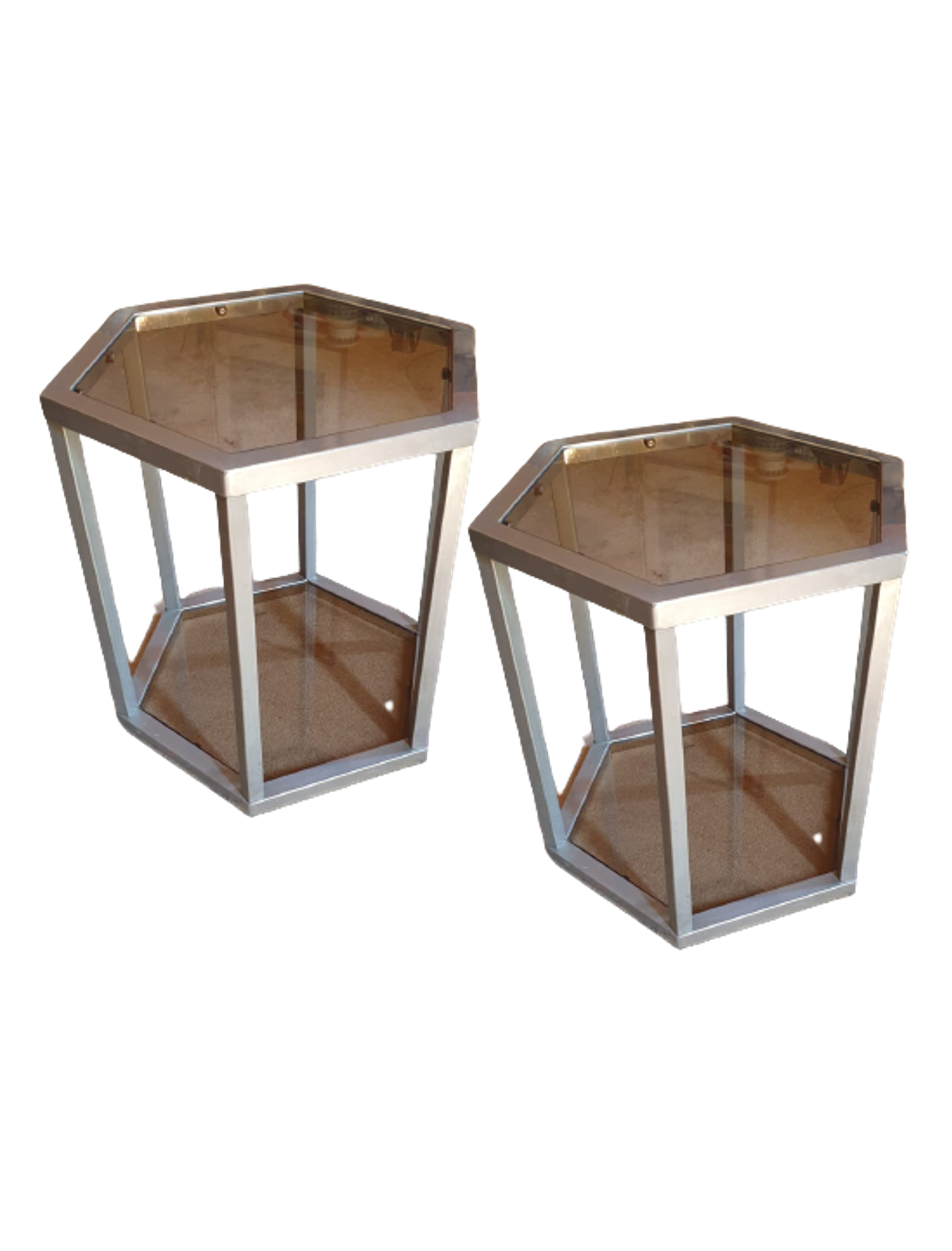 2 tables basses /guéridons à facettes