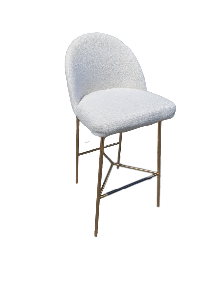 Tabouret de bar BANE blanc bouclette