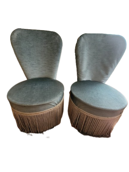 Paire de Crapauds / Chauffeuses velours