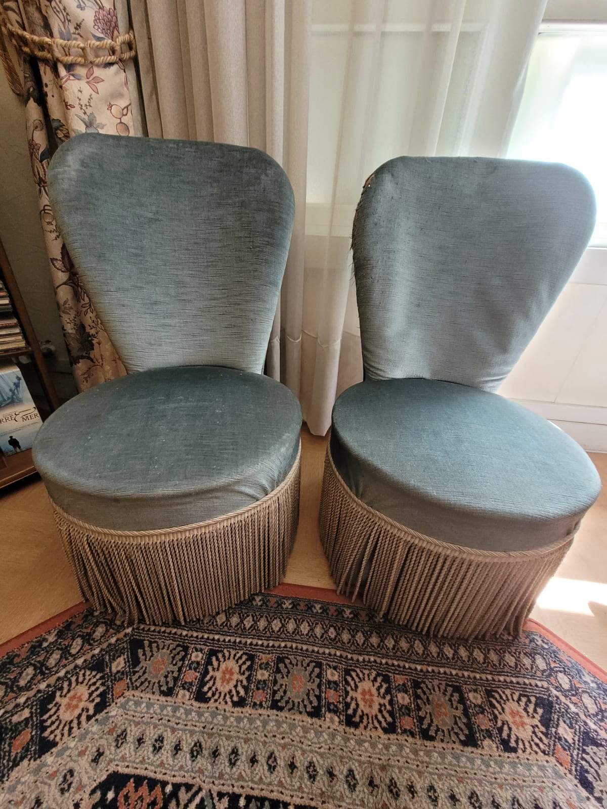 Paire de Crapauds / Chauffeuses velours – Image 4