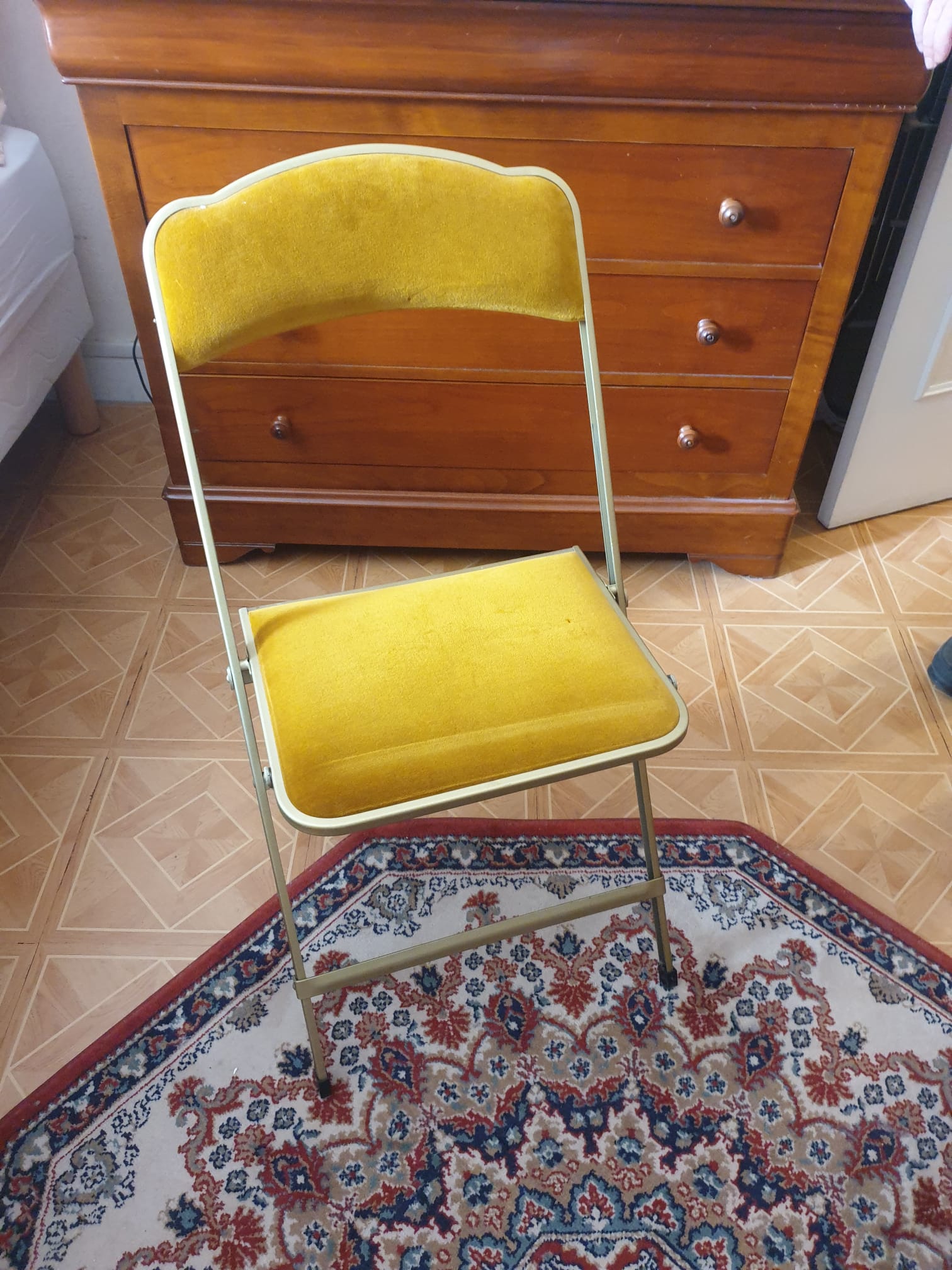 4 chaises pliantes velours style Chaisor ou Lafuma – Image 2