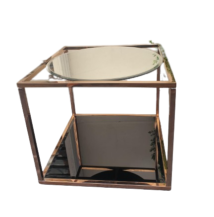 Table basse métal doré annees 70