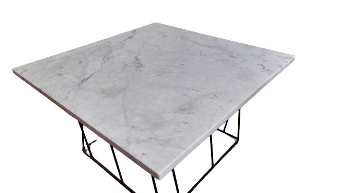 Grande table basse en marbre et métal noir