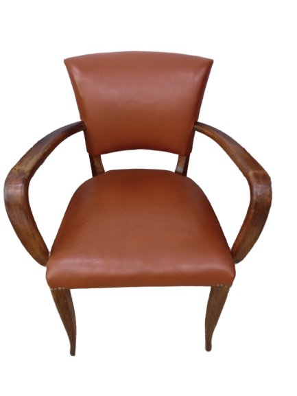 Fauteuil Bridge skaï et bois