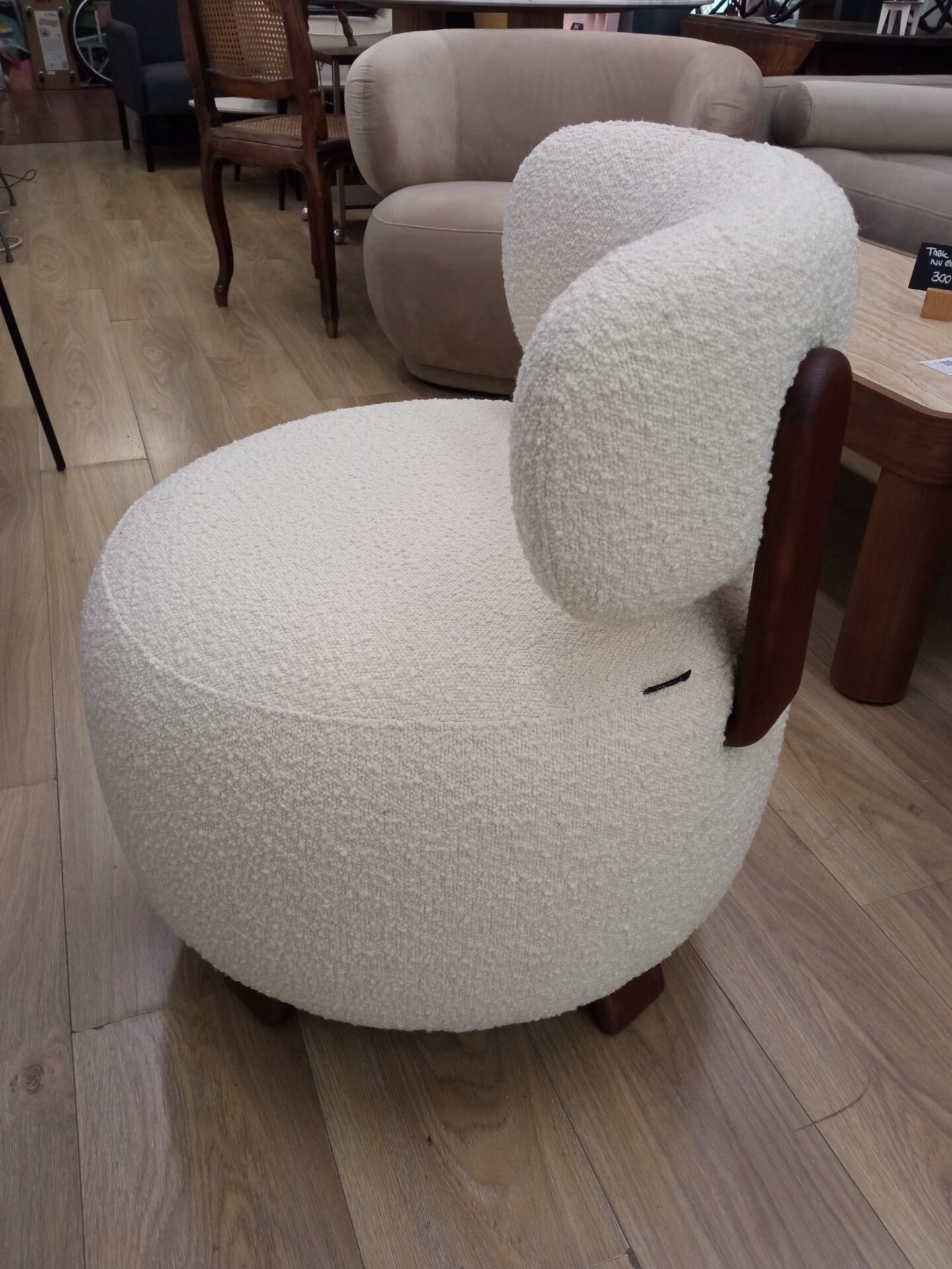 Fauteuil PLATON NV GALLERY écru bouclé – Image 3