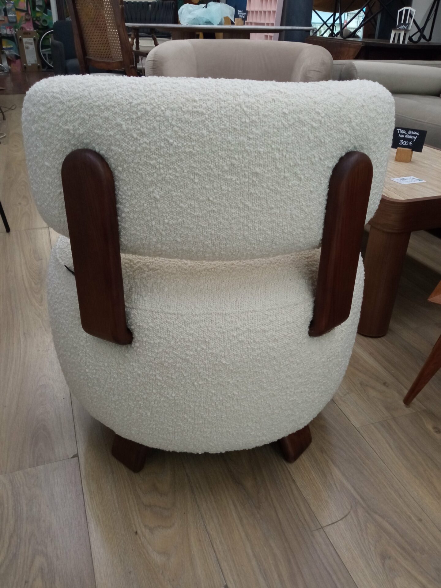 Fauteuil PLATON NV GALLERY écru bouclé – Image 4