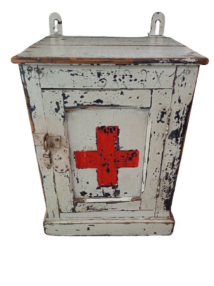 Armoire à pharmacie ancienne en bois