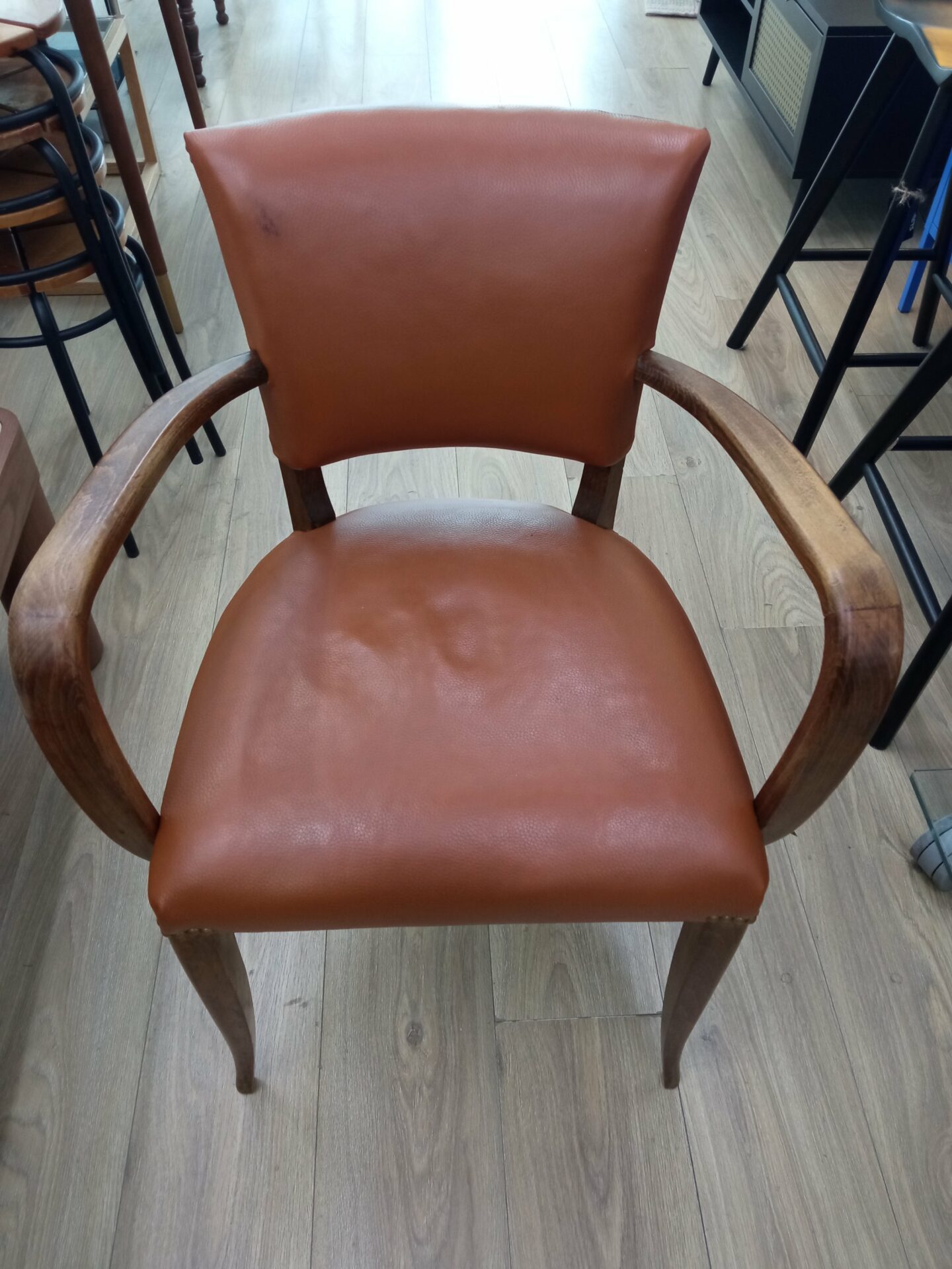 fauteuil Bridge bois et skaï – Image 4