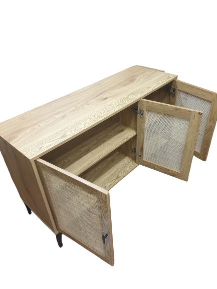 Buffet 3 portes cannage en rotin