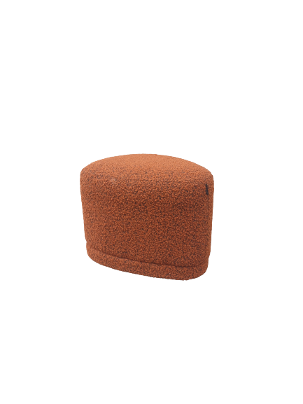 Pouf ENZO tissu bouclettes couleur Rouille
