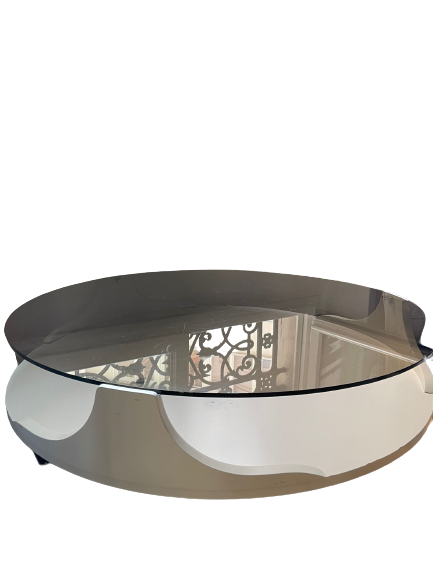 Table basse en verre années 70