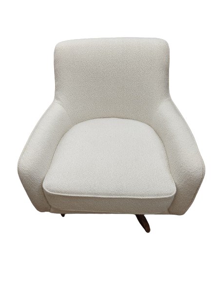 Fauteuil Golden Gun bouclette blanc