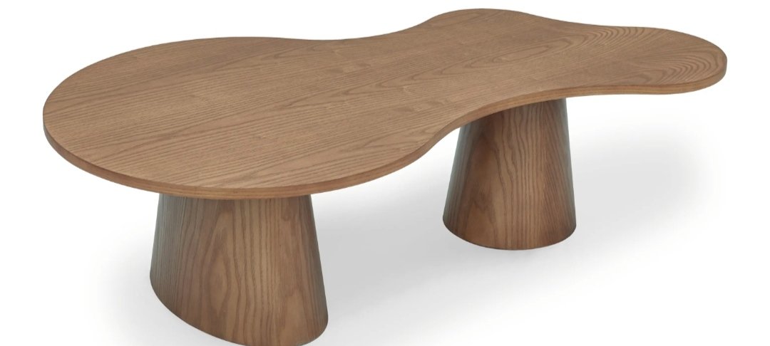 Table basse Paleta en bois peau de frêne teinte noyer