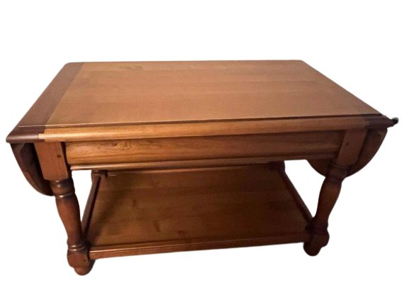 Table basse à volets ancienne en bois