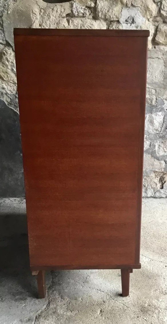 Meuble de rangement scandinave vintage en teck avec vitrine – Image 6