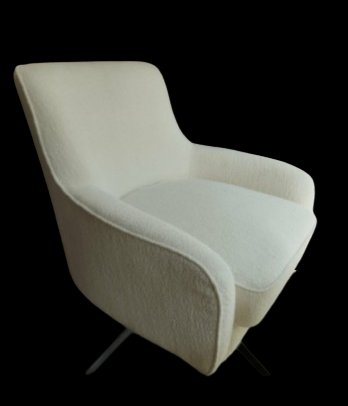 Fauteuil Golden Gun bouclette blanc
