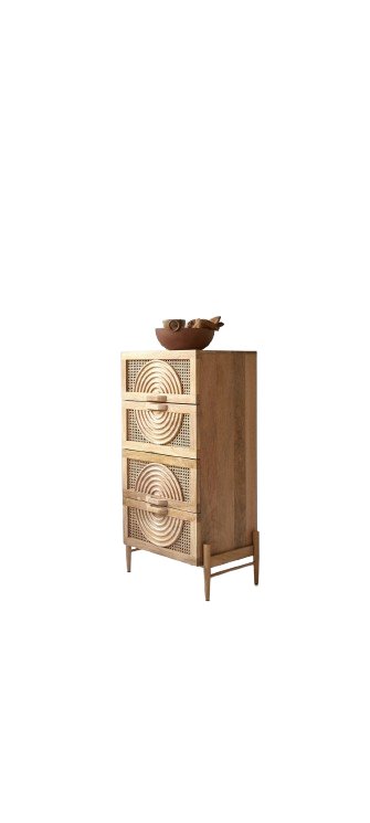 commode en manguier massif et rotin Tikamoon