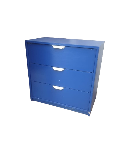 Commode 3 tiroirs bleu électrique