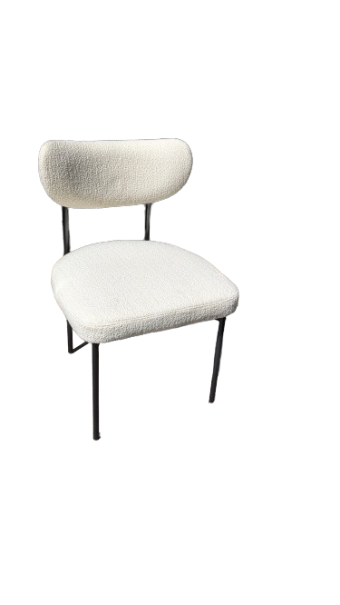 Chaise JASPER bouclette blanc