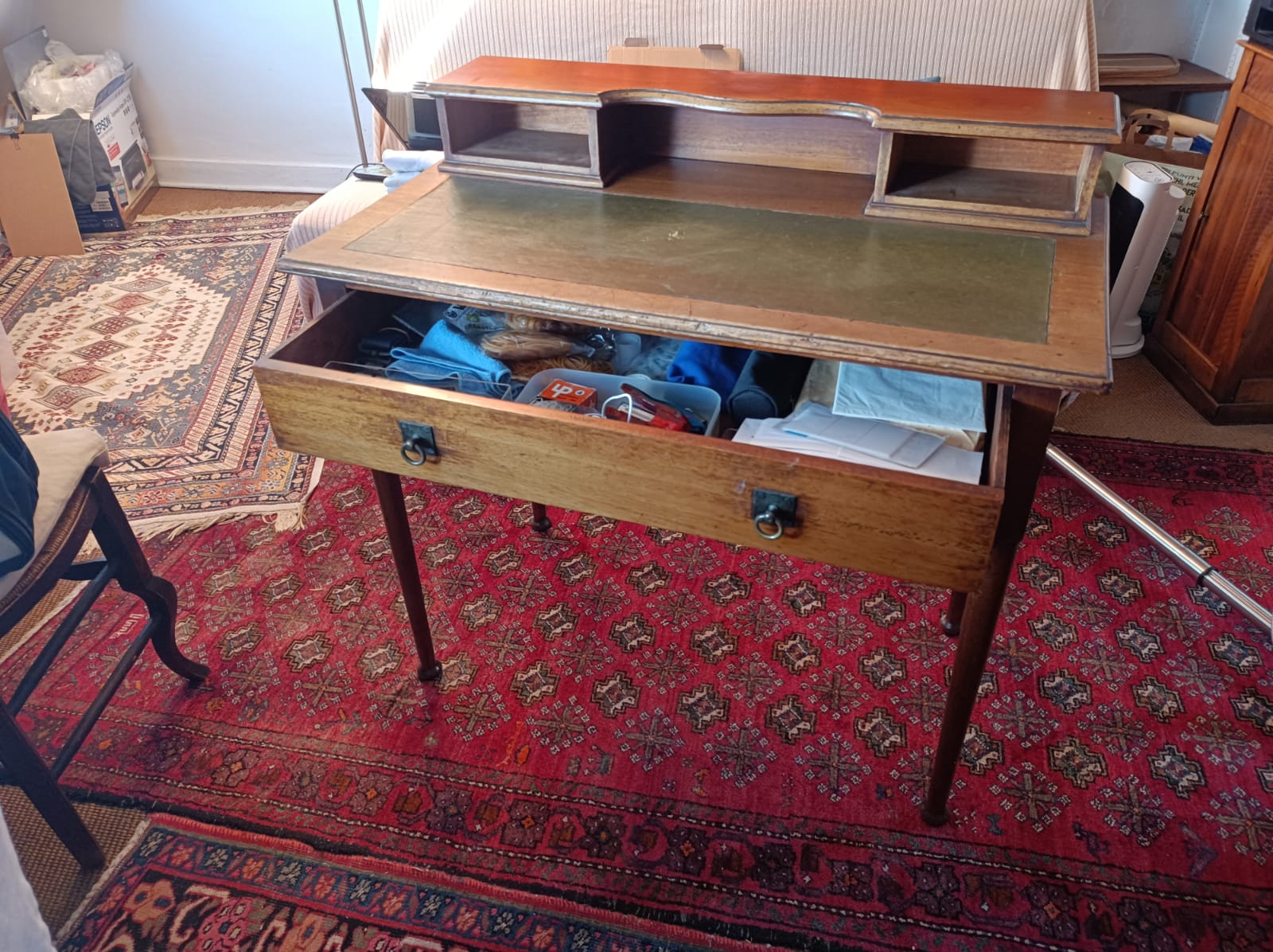 Vieux bureau de navire en acajou – Image 3