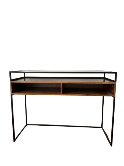 Console en noyer et en verre Maison du Monde