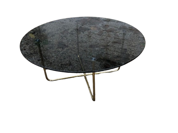 Table basse verre et laiton