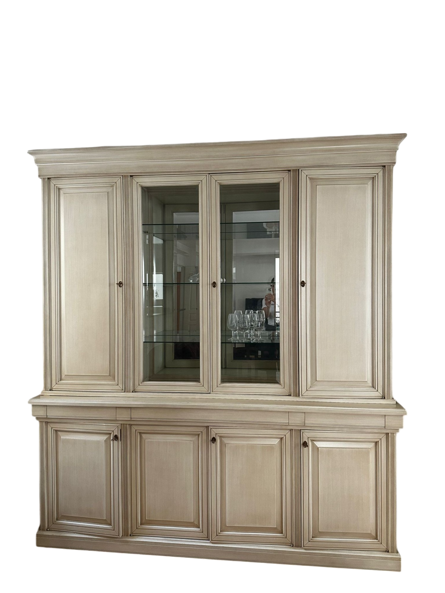 Buffet / Vaisselier blanc à 2 corps