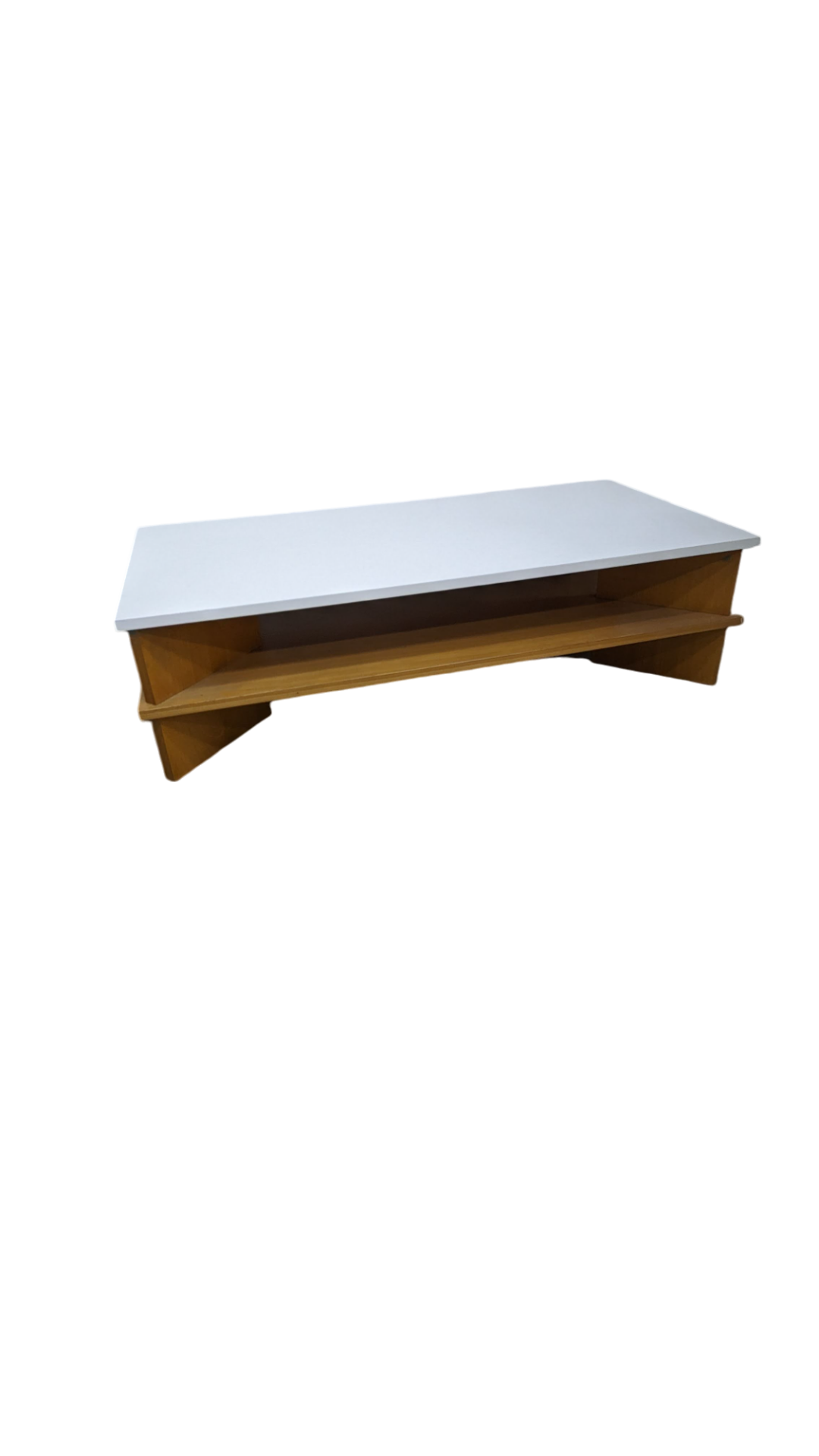 Table basse en bois robuste double plateau