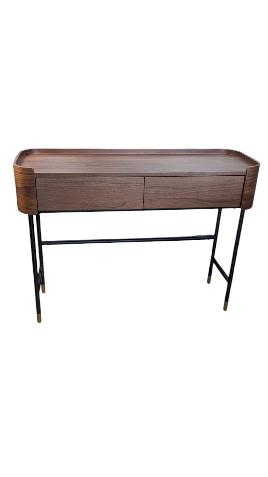 Bureau / Console JEFFREY noyer et acier noir