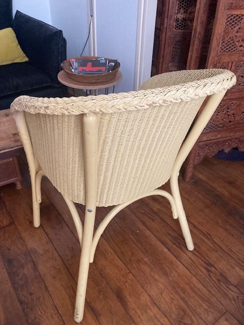 Fauteuil jaune en rotin – Image 5