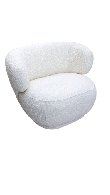Fauteuil Cosy GUILIA blanc bouclette