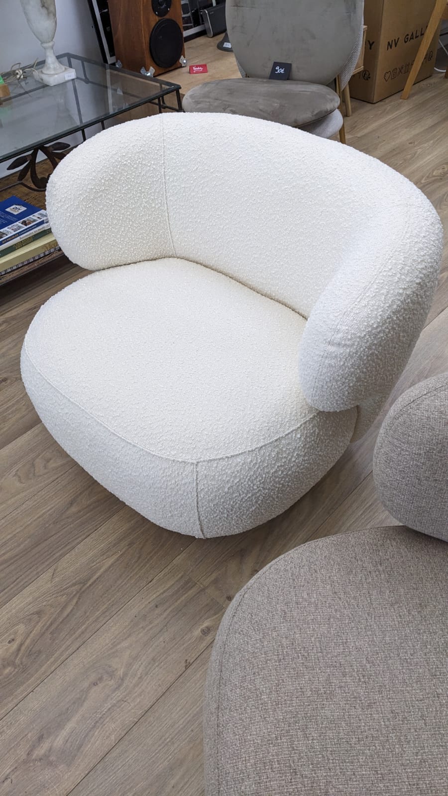 Fauteuil Cosy GUILIA blanc bouclette – Image 4