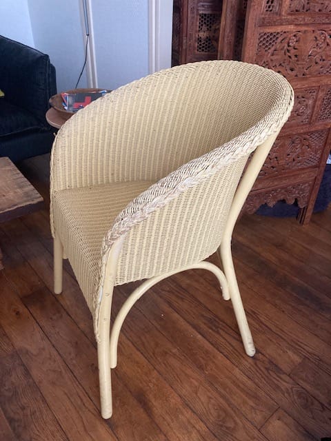 Fauteuil jaune en rotin – Image 4