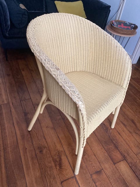 Fauteuil jaune en rotin – Image 2