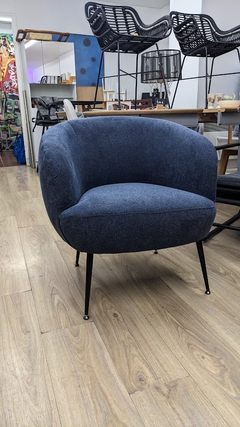 Fauteuil Alice en tissu - bleu céou – Image 2