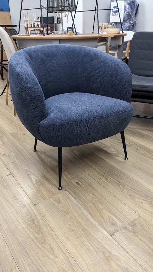 Fauteuil Alice en tissu - bleu céou – Image 4
