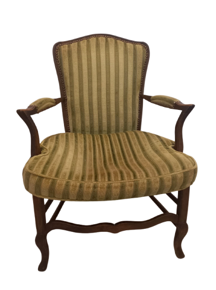 2 Fauteuils Bois en velours vert