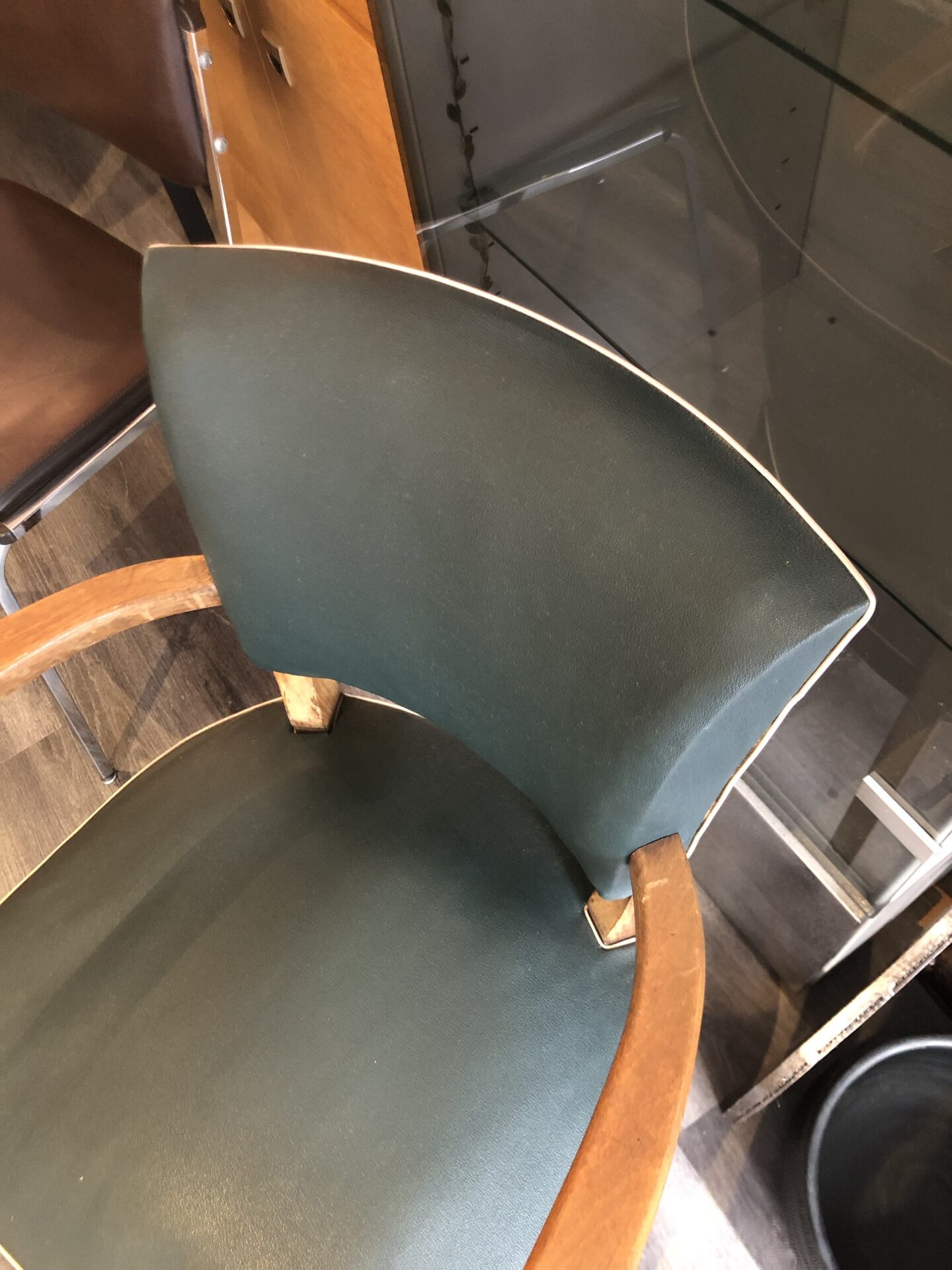 2 fauteuils de bridge vert et liseret blanc – Image 3