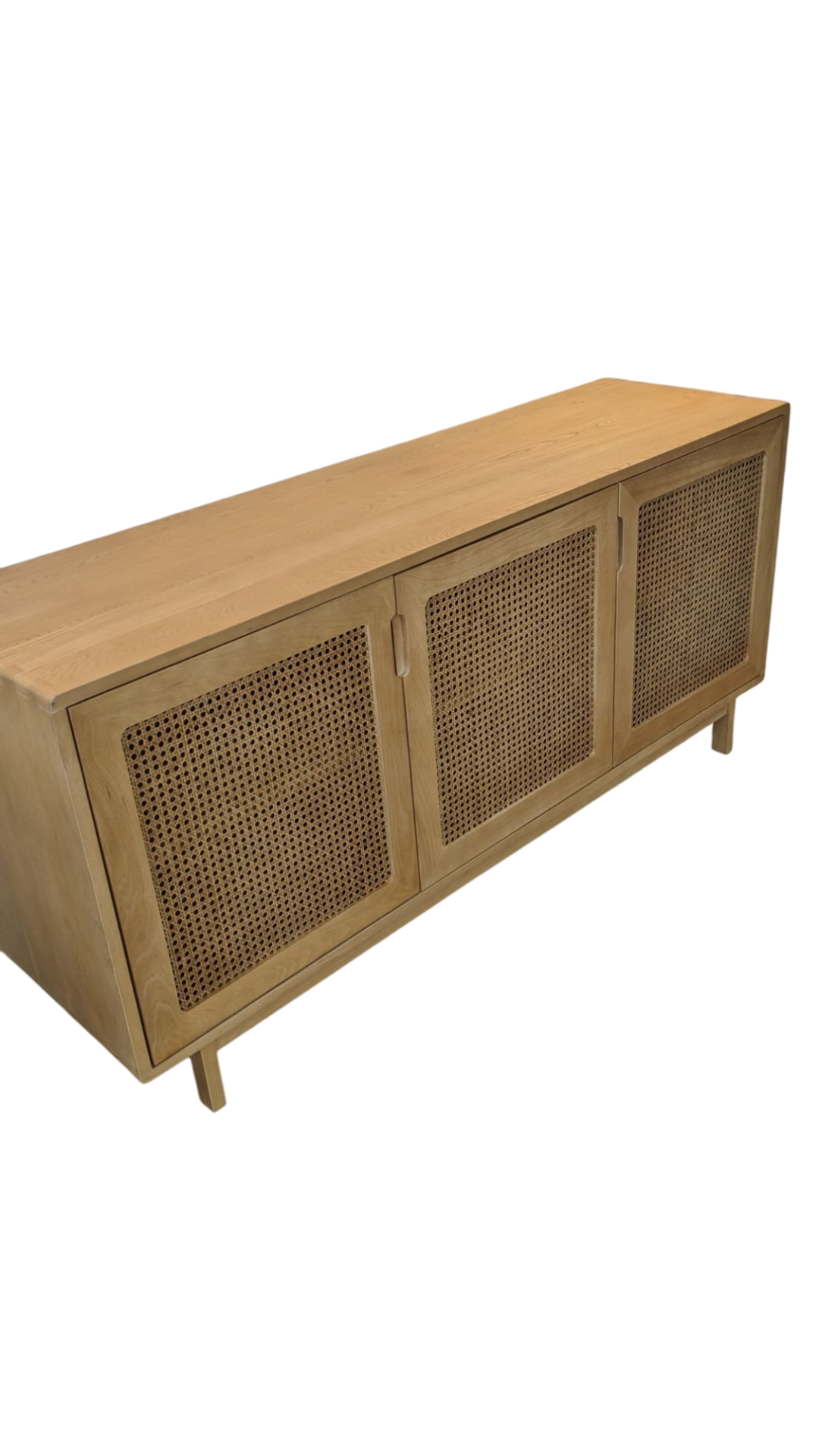 Buffet de salon bois massif et cannage