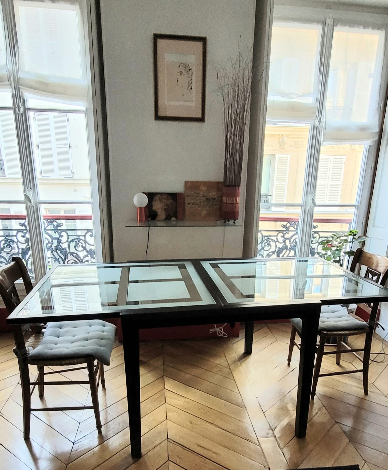 Table extensible bois wengé et verre marque italienne IDEALSEDIA – Image 4